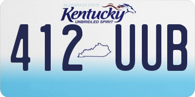 KY license plate 412UUB