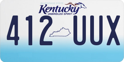 KY license plate 412UUX