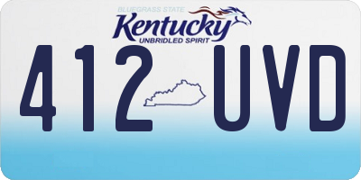 KY license plate 412UVD