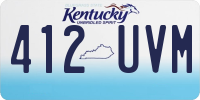 KY license plate 412UVM