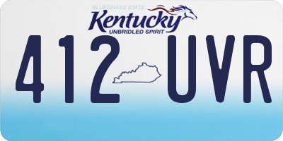 KY license plate 412UVR
