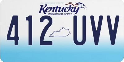 KY license plate 412UVV