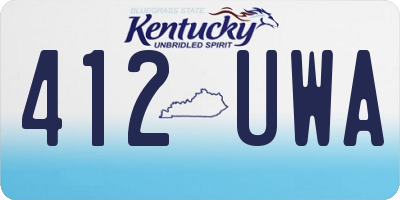 KY license plate 412UWA