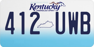 KY license plate 412UWB