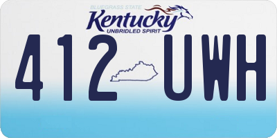 KY license plate 412UWH