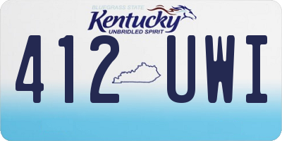 KY license plate 412UWI