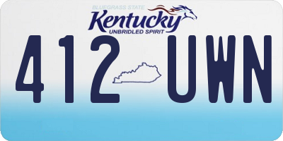 KY license plate 412UWN