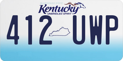 KY license plate 412UWP