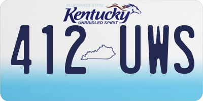 KY license plate 412UWS
