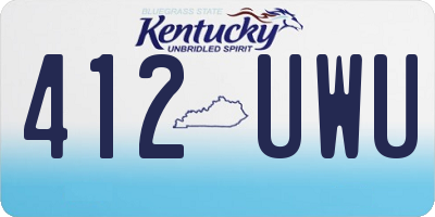 KY license plate 412UWU