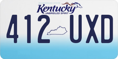 KY license plate 412UXD