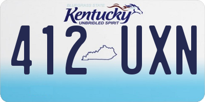 KY license plate 412UXN