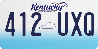 KY license plate 412UXQ