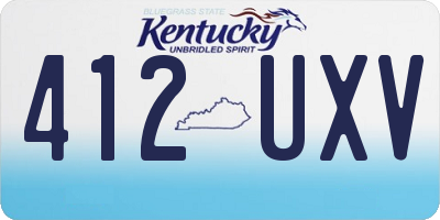 KY license plate 412UXV