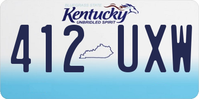 KY license plate 412UXW