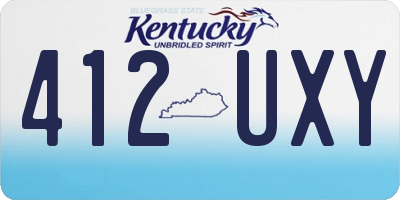 KY license plate 412UXY