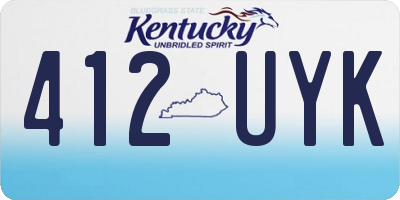 KY license plate 412UYK
