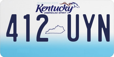 KY license plate 412UYN