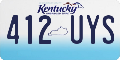 KY license plate 412UYS