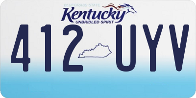 KY license plate 412UYV