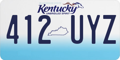 KY license plate 412UYZ