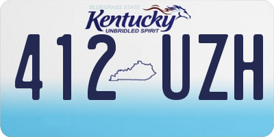 KY license plate 412UZH