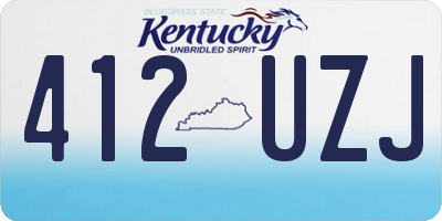 KY license plate 412UZJ