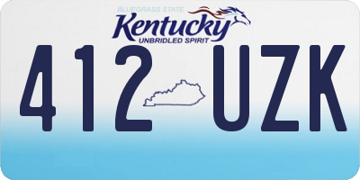 KY license plate 412UZK