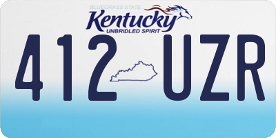 KY license plate 412UZR