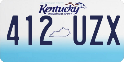 KY license plate 412UZX