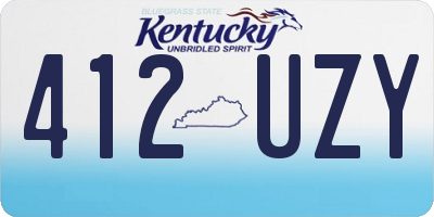 KY license plate 412UZY
