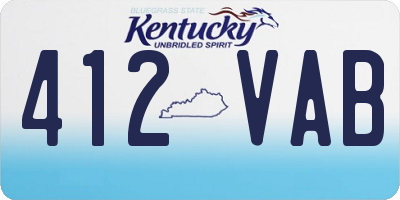 KY license plate 412VAB