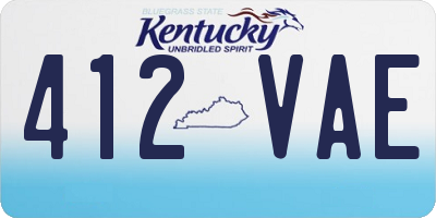 KY license plate 412VAE