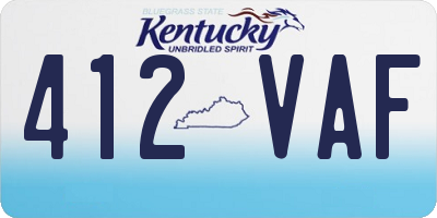 KY license plate 412VAF