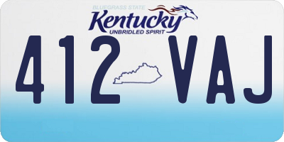 KY license plate 412VAJ