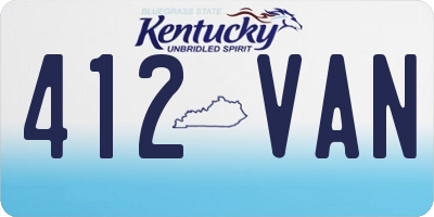 KY license plate 412VAN