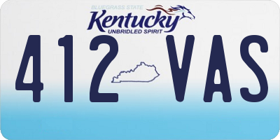 KY license plate 412VAS