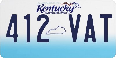KY license plate 412VAT