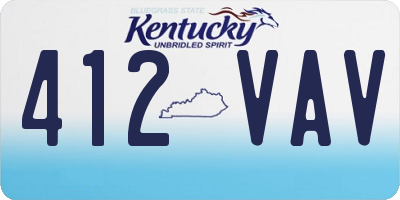 KY license plate 412VAV
