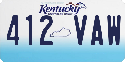 KY license plate 412VAW