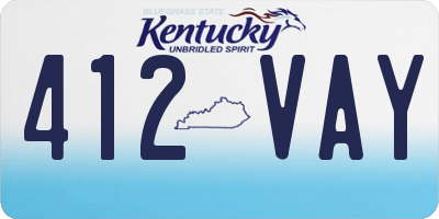 KY license plate 412VAY
