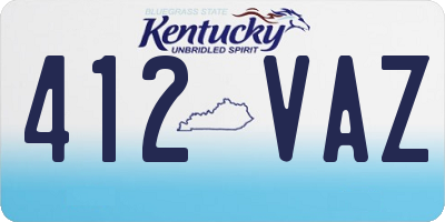 KY license plate 412VAZ
