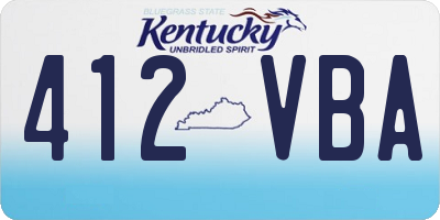 KY license plate 412VBA
