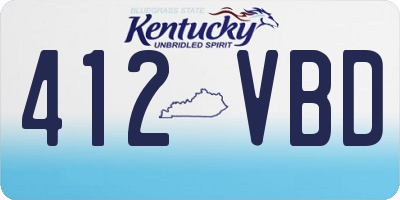 KY license plate 412VBD