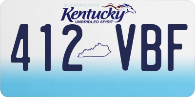 KY license plate 412VBF