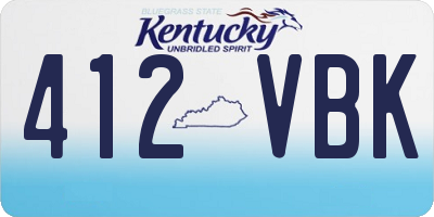 KY license plate 412VBK