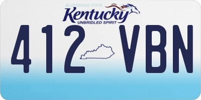 KY license plate 412VBN