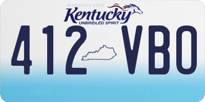 KY license plate 412VBO