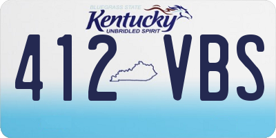 KY license plate 412VBS