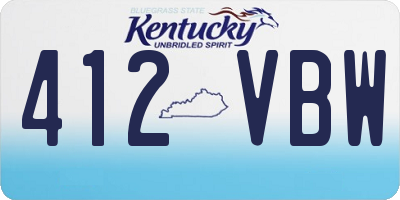 KY license plate 412VBW